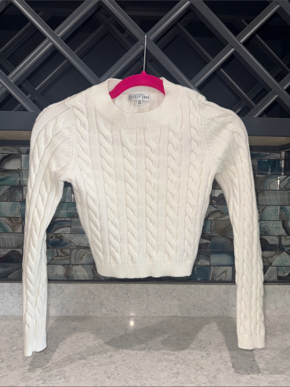 Cozy Cable-Knit Crewneck Sweater - White